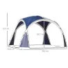 Toldo Camping Plegable 3,5x3,5 m con Gancho Bolsa de Transporte Impermeable y Protección UV para Terraza Playa Azul - Ogal.Es