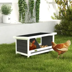 Ponedero para Gallinas de Madera Caja Nido para 2 Gallinas con 2 Departamentos y Techo Asfáltico Gris - Ogal.Es