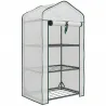 Invernadero de Jardín con 3 Estantes 1 Puerta con Cremallera para Cultivo de Plantas 59x39x127 cm Blanco - Ogal.Es