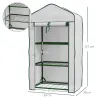 Invernadero de Jardín con 3 Estantes 1 Puerta con Cremallera para Cultivo de Plantas 59x39x127 cm Blanco - Ogal.Es