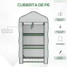 Invernadero de Jardín con 3 Estantes 1 Puerta con Cremallera para Cultivo de Plantas 59x39x127 cm Blanco - Ogal.Es