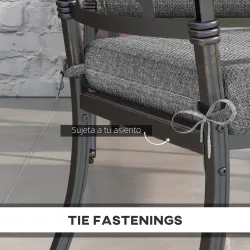 Conjunto de 4 Cojines para Sillas de Comedor 47x47x7cm Impermeable y Protección UV 50+ para Interior y Exterior ... - Ogal.Es