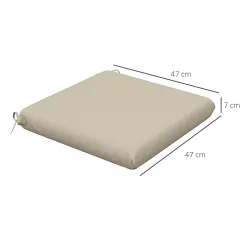 Conjunto de 4 Cojines para Sillas de Comedor 47x47x7cm Impermeable y Protección UV 50+ para Interior y Exterior ... - Ogal.Es