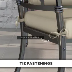 Conjunto de 4 Cojines para Sillas de Comedor 47x47x7cm Impermeable y Protección UV 50+ para Interior y Exterior ... - Ogal.Es