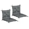 Conjunto de 2 Cojines para Silla 50x98x8 cm con Respaldo 6 Cordones de Fijación para Jardín Terraza Balcón Gris ... - Ogal.Es