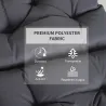 Conjunto de 2 Cojines para Silla 50x98x8 cm con Respaldo 6 Cordones de Fijación para Jardín Terraza Balcón Gris ... - Ogal.Es