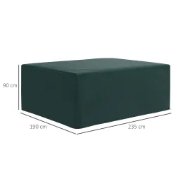 Funda Protectora para Muebles Rectangular Funda de Muebles para Jardín Impermeable Anti-UV Antipolvo 235x190x90 ... - Ogal.Es