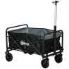 Carro de Jardín Plegable con 4 Ruedas Longitud y Ángulo del Mango Ajustables Capacidad 70 L 77x50x63-93 cm Negro - Ogal.Es