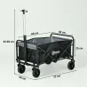Carro de Jardín Plegable con 4 Ruedas Longitud y Ángulo del Mango Ajustables Capacidad 70 L 77x50x63-93 cm Negro - Ogal.Es