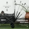 Carro de Jardín Plegable con 4 Ruedas Longitud y Ángulo del Mango Ajustables Capacidad 70 L 77x50x63-93 cm Negro - Ogal.Es