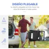 Conjunto de 2 Sillas de Camping Plegables con Reposacabezas Desmontable y Respaldo Reclinable 62x70x109 cm Negro - Ogal.Es
