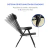 Conjunto de 2 Sillas de Camping Plegables con Reposacabezas Desmontable y Respaldo Reclinable 62x70x109 cm Negro - Ogal.Es