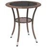 Mesa de Jardín Redonda Ø64x71 cm con Estante Marco de Acero y Encimera de Cristal Carga 50 kg para Terraza Patio... - Ogal.Es