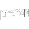 Set de 5 Vallas Decorativas para Jardín de Metal 205x45,5 cm Combinación Libre Barrera para Animales Negro - Ogal.Es