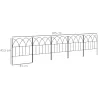 Set de 5 Vallas Decorativas para Jardín de Metal 205x45,5 cm Combinación Libre Barrera para Animales Negro - Ogal.Es