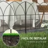 Set de 5 Vallas Decorativas para Jardín de Metal 205x45,5 cm Combinación Libre Barrera para Animales Negro - Ogal.Es