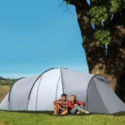 Tienda de Campaña Familiar para 4-6 Personas con 2 Ventanas y Bolsa de Transporte Impermeable Anti-UV 590x245x19... - Ogal.Es