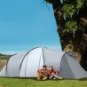 Tienda de Campaña Familiar para 4-6 Personas con 2 Ventanas y Bolsa de Transporte Impermeable Anti-UV 590x245x19... - Ogal.Es