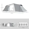 Tienda de Campaña Familiar para 4-6 Personas con 2 Ventanas y Bolsa de Transporte Impermeable Anti-UV 590x245x19... - Ogal.Es