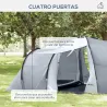 Tienda de Campaña Familiar para 4-6 Personas con 2 Ventanas y Bolsa de Transporte Impermeable Anti-UV 590x245x19... - Ogal.Es