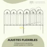 Set de 5 Vallas Decorativas para Jardín Metálicas 305x79,5 cm Combinación Libre Barrera para Animales Negro - Ogal.Es