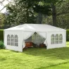 Cenador Desmontable de Exterior 6x3 m con 4 Ventanas 2 Puertas con Cremallera 6 Paredes Laterales e Impermeable ... - Ogal.Es