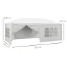 Cenador Desmontable de Exterior 6x3 m con 4 Ventanas 2 Puertas con Cremallera 6 Paredes Laterales e Impermeable ... - Ogal.Es