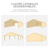 Cenador Desmontable de Exterior 6x3 m con 4 Ventanas 2 Puertas con Cremallera 6 Paredes Laterales e Impermeable ... - Ogal.Es