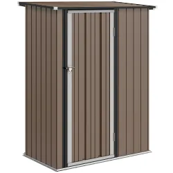Cobertizo Exterior 1,07m² 142x84x189 cm con Puerta y Orificios de Drenaje para Almacenamiento de Herramientas Ma... - Ogal.Es