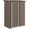 Cobertizo Exterior 1,07m² 142x84x189 cm con Puerta y Orificios de Drenaje para Almacenamiento de Herramientas Ma... - Ogal.Es