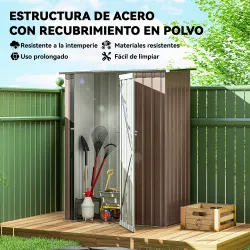 Cobertizo Exterior 1,07m² 142x84x189 cm con Puerta y Orificios de Drenaje para Almacenamiento de Herramientas Ma... - Ogal.Es