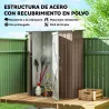 Cobertizo Exterior 1,07m² 142x84x189 cm con Puerta y Orificios de Drenaje para Almacenamiento de Herramientas Ma... - Ogal.Es
