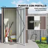 Cobertizo Exterior 1,07m² 142x84x189 cm con Puerta y Orificios de Drenaje para Almacenamiento de Herramientas Ma... - Ogal.Es