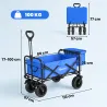 Carro Plegable con Bolsa Térmica Desmontable Longitud y Ángulo del Mango Ajustables y Bolsa de Transporte Azul - Ogal.Es