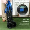 Carro Plegable con Bolsa Térmica Desmontable Longitud y Ángulo del Mango Ajustables y Bolsa de Transporte Azul - Ogal.Es