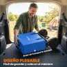 Carro Plegable con Toldo Desmontable Longitud y Ángulo del Mango Ajustables y Bolsa de Transporte Carga 100 kg Azul - Ogal.Es