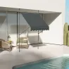 Toldo Manual Retráctil con Manivela 200x120x210-300 cm con Altura Ajustable Impermeable y Anti-UV Gris Oscuro - Ogal.Es