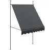 Toldo Manual Retráctil con Manivela 200x120x210-300 cm con Altura Ajustable Impermeable y Anti-UV Gris Oscuro - Ogal.Es