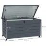 Baúl de Exterior de Acero Galvanizado con 4 Ruedas 2 Asas y 1 Cerradura con Llave 120x62x66 cm Gris Oscuro - Ogal.Es