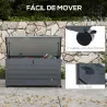 Baúl de Exterior de Acero Galvanizado con 4 Ruedas 2 Asas y 1 Cerradura con Llave 120x62x66 cm Gris Oscuro - Ogal.Es