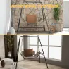 Soporte para Silla Colgante Sostén para Columpio con Marco de Acero Carga 150 kg para Patio Terraza Negro - Ogal.Es
