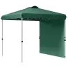 Carpa Plegable de Jardín de 2,5x2,5 m con Altura Ajustable Anti-UV con 1 Pared Lateral y Bolsas de Arena Verde - Ogal.Es