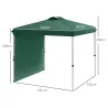 Carpa Plegable de Jardín de 2,5x2,5 m con Altura Ajustable Anti-UV con 1 Pared Lateral y Bolsas de Arena Verde - Ogal.Es