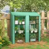 Invernadero de Jardín de 3 Niveles con Estantes Techo Inclinado y Puertas con Cremallera 143x46x141/151 cm Verde - Ogal.Es