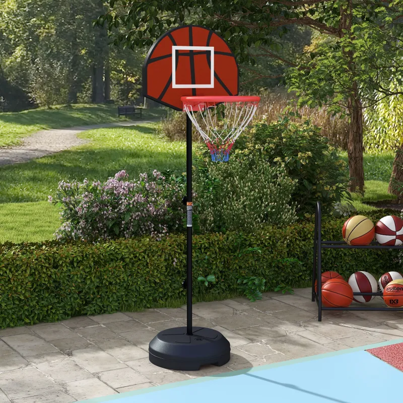 Canasta de Baloncesto Ajustable con Diana Magnética y Dardos Base Rellenable para Interior Ø38x129-179 cm Negro - Ogal.Es