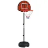 Canasta de Baloncesto Ajustable con Diana Magnética y Dardos Base Rellenable para Interior Ø38x129-179 cm Negro - Ogal.Es