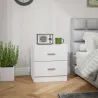 Mesilla de Noche con 2 Cajones Mesita Auxiliar para Salón Dormitorio Carga 30 kg 45x39,5x49 cm Blanco - Ogal.Es