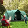 Tienda de Acampada para 5-6 Personas Impermeable 3000mm+ con Bolsa de Transporte y Gancho 455x220x180 cm Verde - Ogal.Es