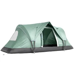 Tienda de Acampada para 5-6 Personas Impermeable 3000mm+ con Bolsa de Transporte y Gancho 455x220x180 cm Verde - Ogal.Es