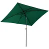 Sombrilla de Aluminio 2x3x2,5 m Parasol Rectangular de Jardín Inclinable con Manivela y Poste Desmontable Verde - Ogal.Es